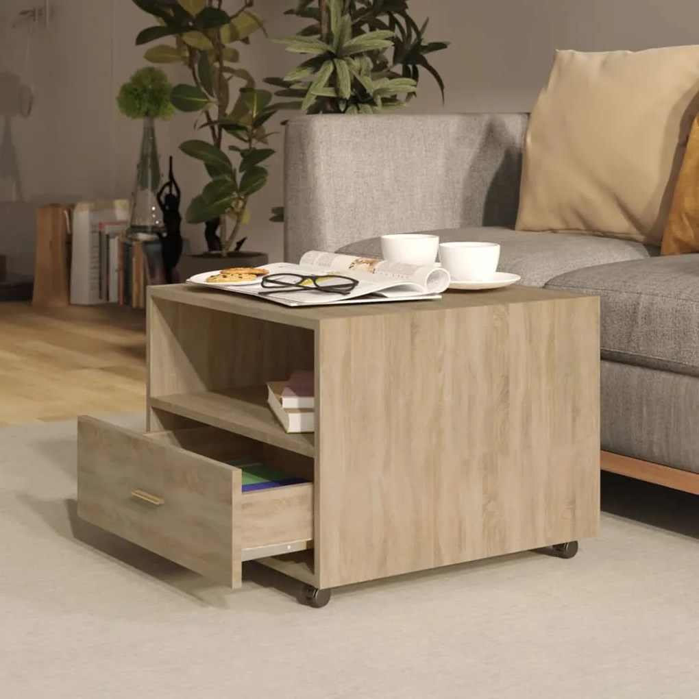 vidaXL Τραπεζάκι Σαλονιού Sonoma Δρυς 55 x 55 x 40 εκ. Επεξεργ. Ξύλο