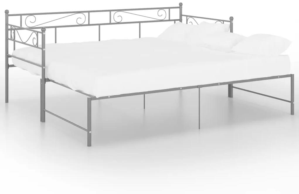 vidaXL Πλαίσιο για Καναπέ - Κρεβάτι Γκρι 90 x 200 εκ. Μεταλλικό