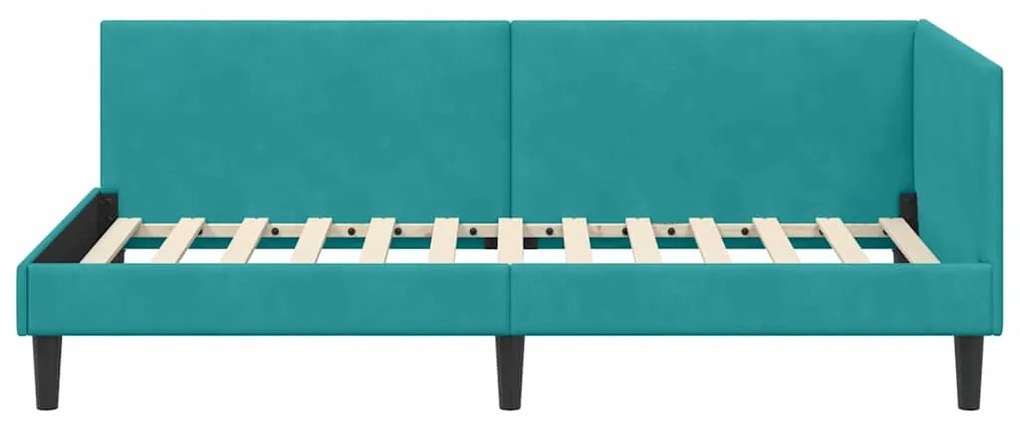 vidaXL Κρεβάτι Γωνίας με κεφαλάρι Τιρκουάζ 80 εκ x 200 εκ Βελούδο