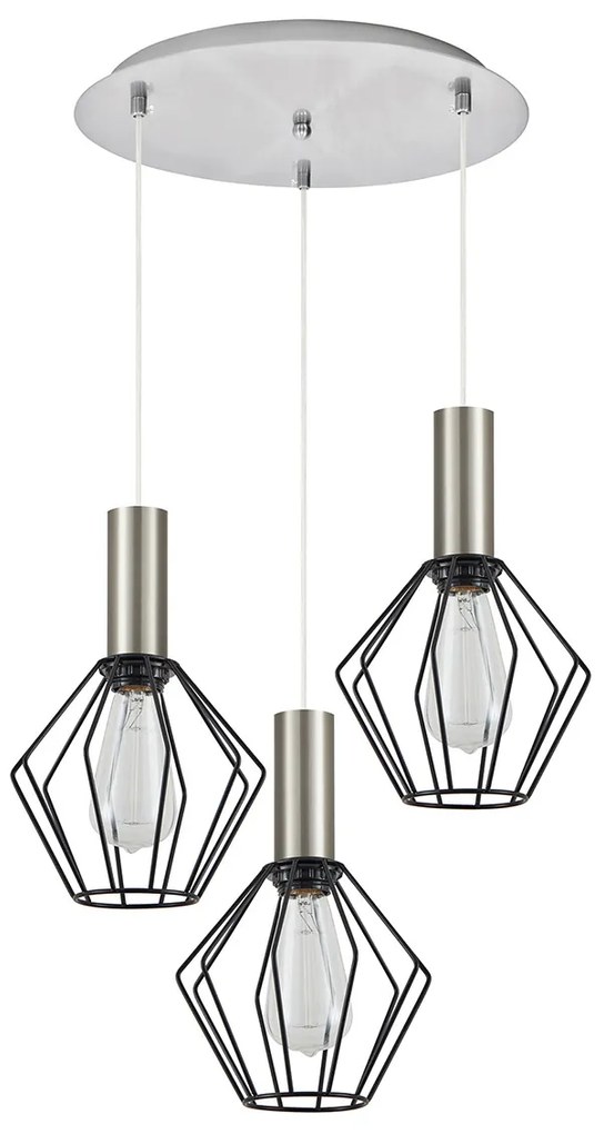 Φωτιστικό Οροφής Τρίφωτο Homelighting 77-8439 Nickel