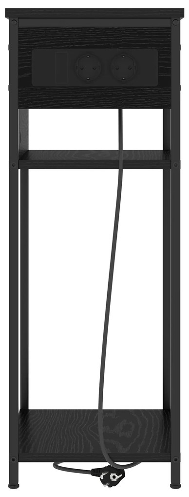 vidaXL Κομοδίνο Μαύρη δρυς 28.1 x 40.9 x 75 εκ. Επεξεργασμένο ξύλο