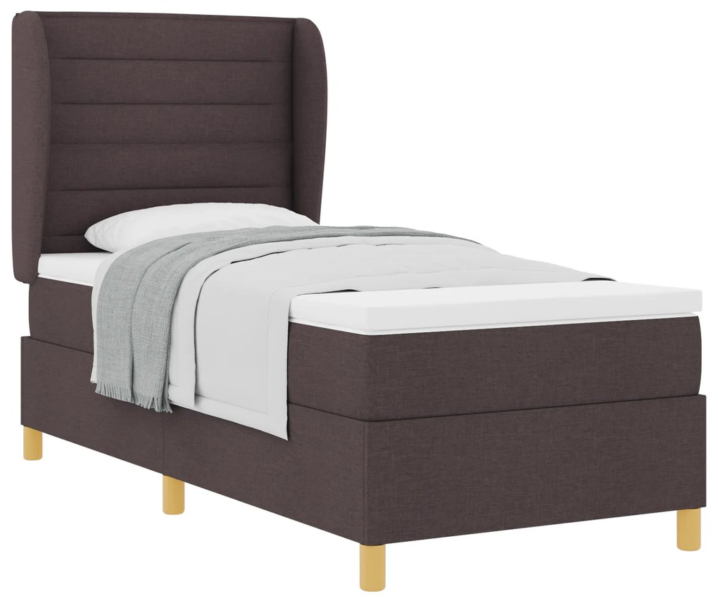 vidaXL κρεβάτι Box Spring με Ματ Τόπος Καφέ 80x200 εκ Υφασμάτινο