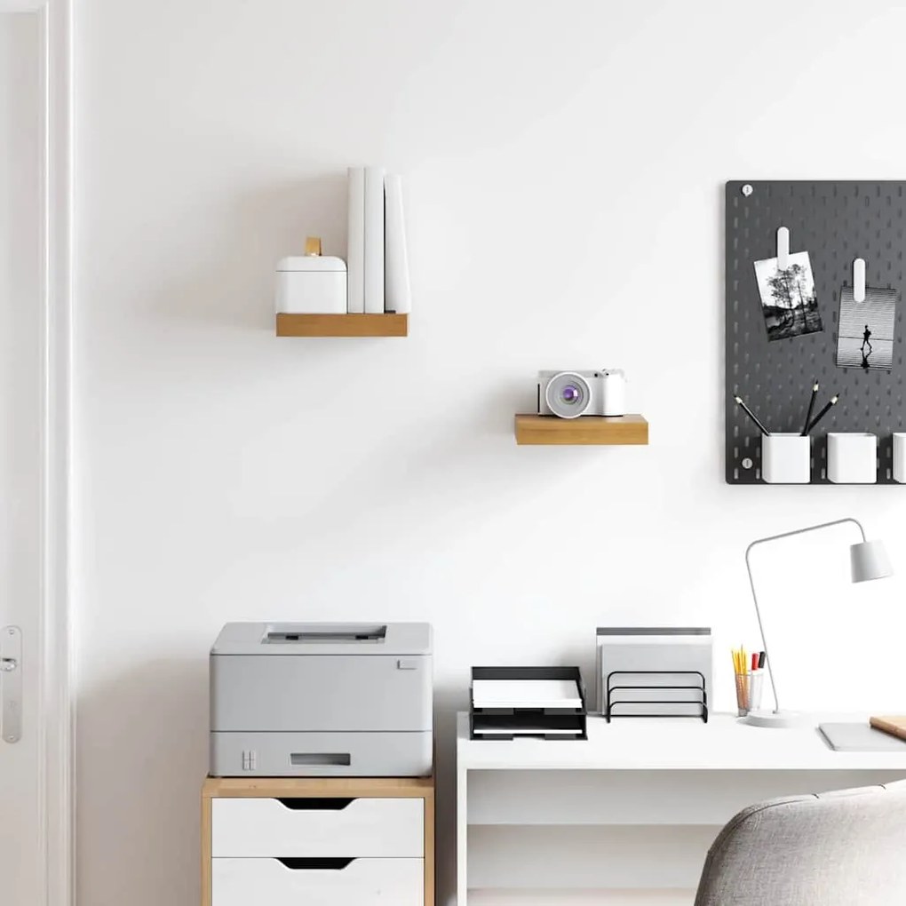 vidaXL Ράφι Τοίχου 2 pcs Καφέ 23 x 23,5 x 4 εκ Επεξεργασμένο ξύλο