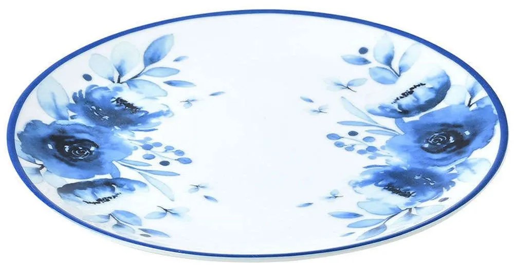 Πιάτο Ρηχό Blue Rose 07-16111 20cm White-Blue Estia Porcelain