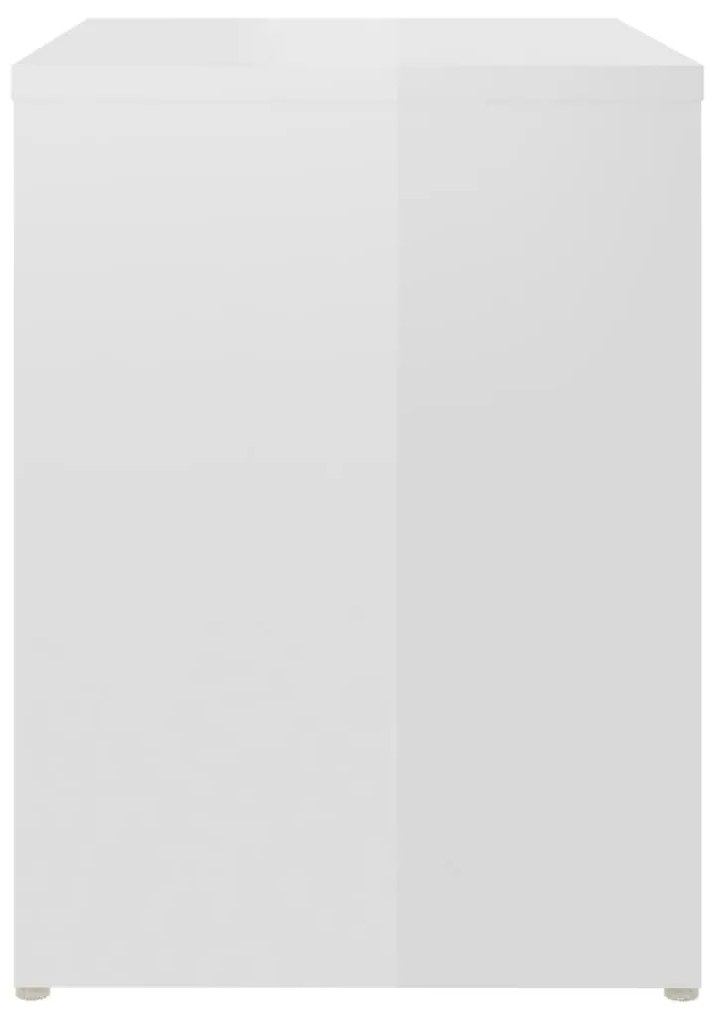 vidaXL Κομοδίνο Γυαλιστερό Λευκό 40 x 30 x 40 εκ. Μοριοσανίδα