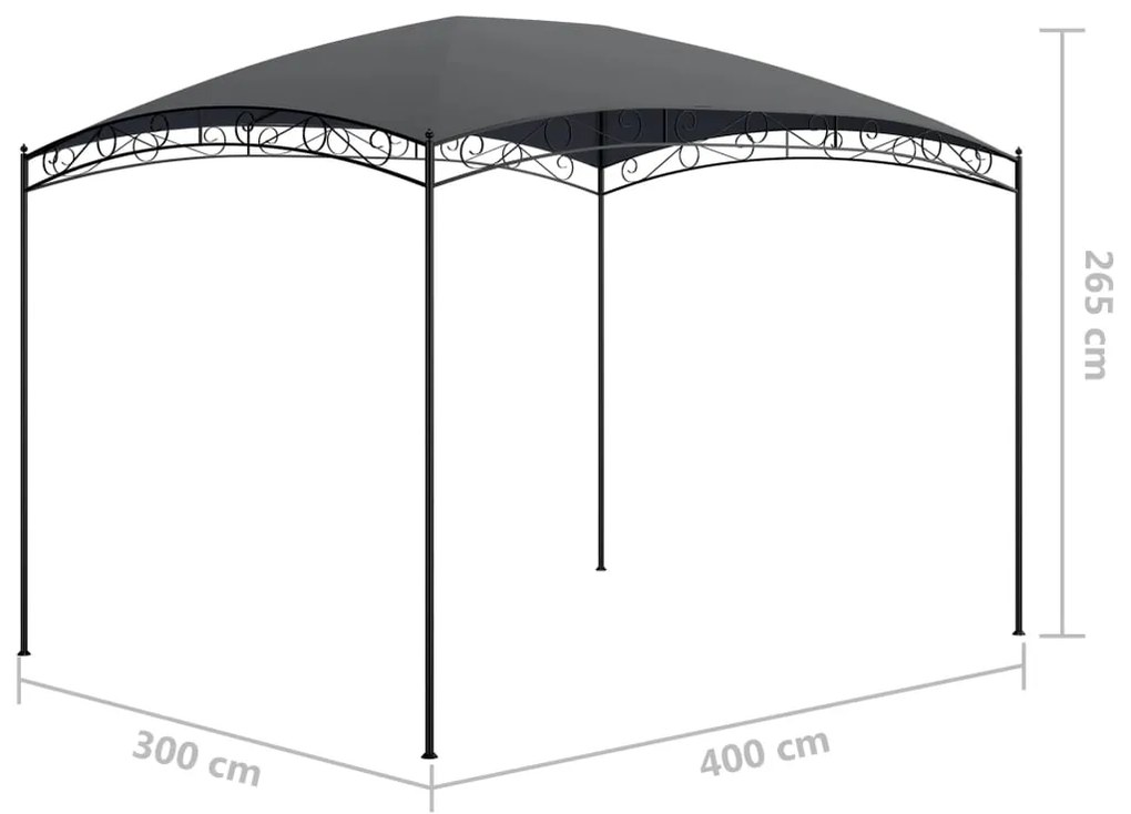 vidaXL Κιόσκι Ανθρακί 3 x 4 x 2,65 μ. 180 γρ./μ²