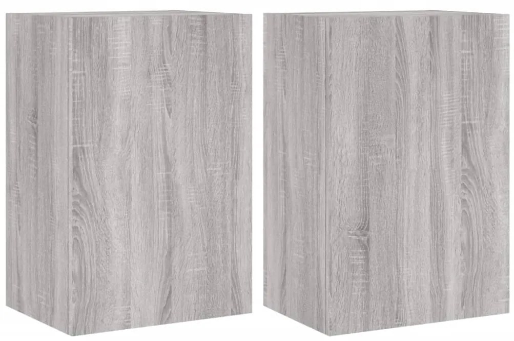 vidaXL Έπιπλα Τοίχου Τηλ. 2 τεμ. Γκρι Sonoma 40,5x30x60εκ Επ. Ξύλο