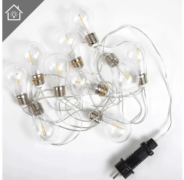 Φωτιζόμενη Γιρλάντα 10xLED IP44 2700K Stella LUMGSTLOCNW New Garden-LUMGSTLOCNW-Μαύρο LUMGSTLOCNW