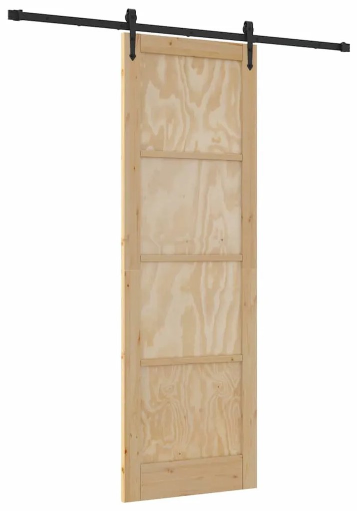 vidaXL Συρόμενη Πόρτα Φυσικό και μαύρο 78 x 232 cm