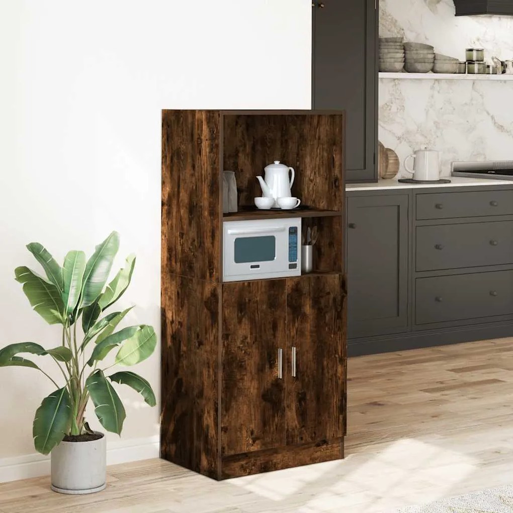 vidaXL Ντουλάπι Κουζίνας Καπνιστή Δρυς 57x41,5x131,5 εκ. Επεξεργ. Ξύλο