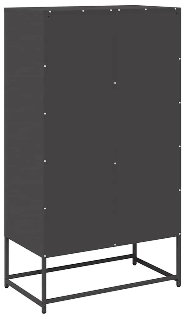 Highboard Μαύρο 68x39x123 cm Χάλυβας - Μαύρο