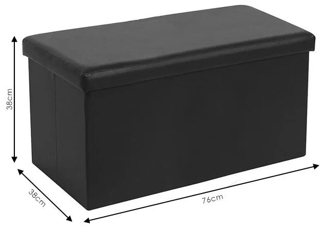 Σκαμπό-μπαούλο Cooperation pu σκούρο καφέ 76x38x38εκ 76x38x37.5 εκ.