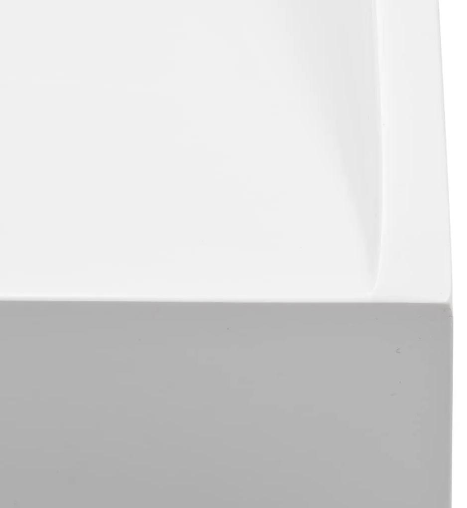 Νιπτήρας Λευκός 100x46x11 εκ. Συνθετικός από Τεχνητό Μάρμαρο - Λευκό
