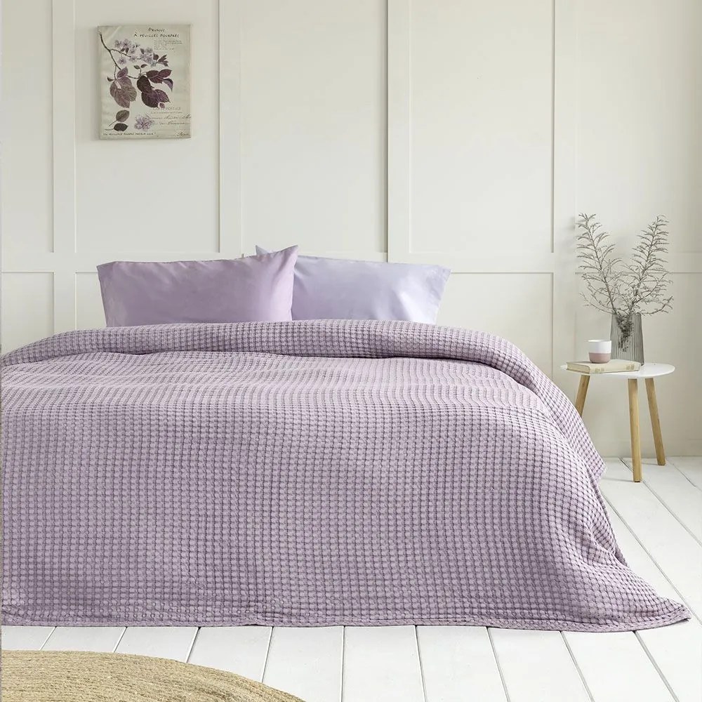 Κουβέρτα Comfy Warm Lilac Nima Queen Size 220x240cm 100% Βαμβάκι