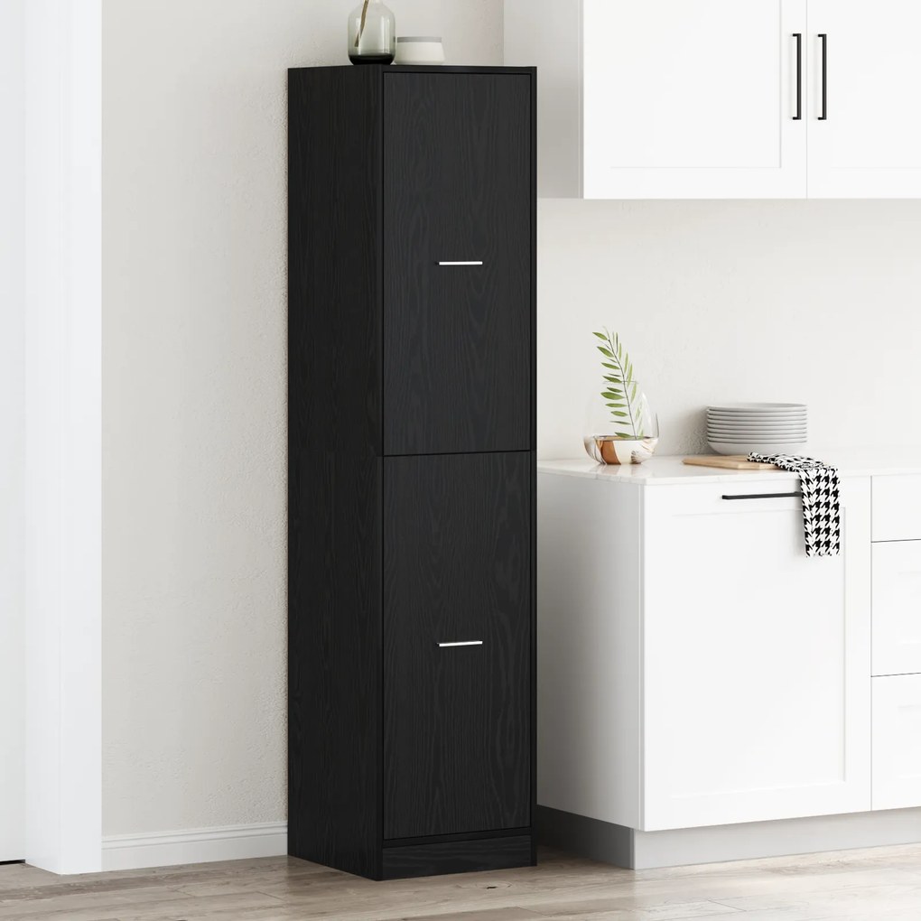 vidaXL Apothecary cabinet Μαύρη Βελανιδιά 40x41x174.5 εκ. Μηχανικής Ξυλείας