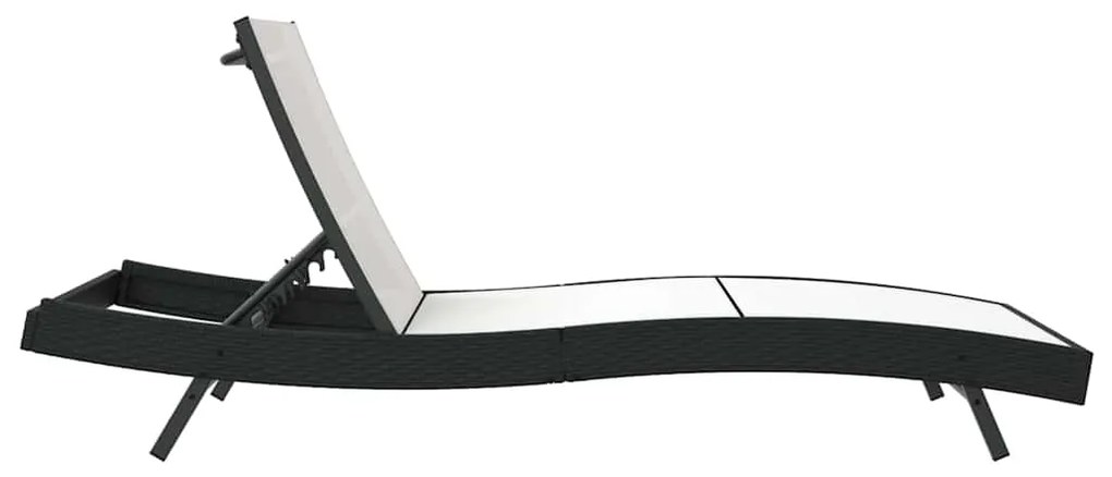 vidaXL Ξαπλώστρα 1-πρόσωπο Μαύρο και Λευκό 70 x 197 x 82 εκ.