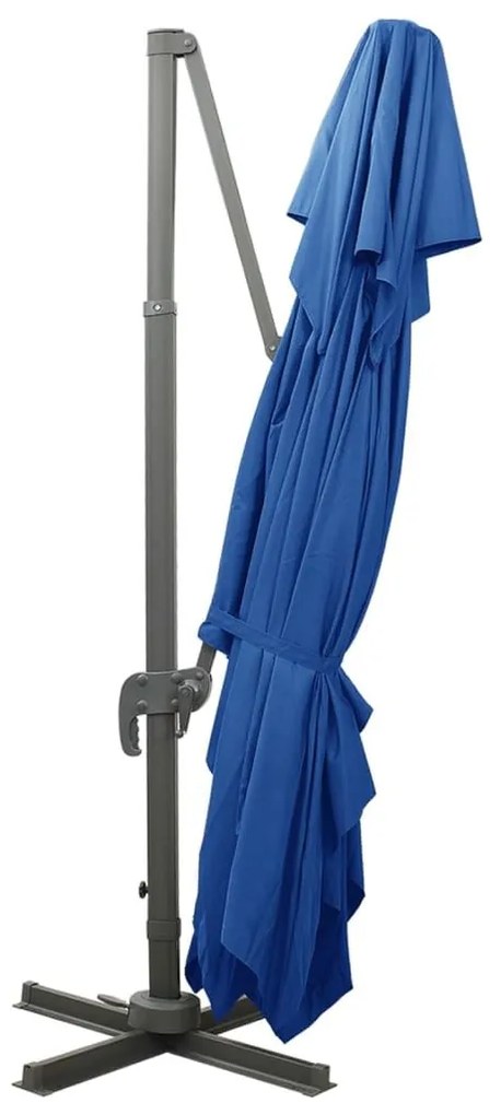 Ομπρέλα Κρεμαστή με Διπλή Οροφή Αζούρ Μπλε 400 x 300 εκ. - Μπλε