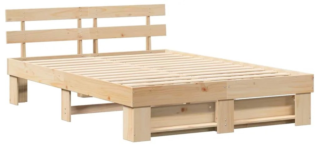 vidaXL Σκελετός Κρεβατιού Καφέ 150 x 200 cm Μασίφ ξύλο πεύκου
