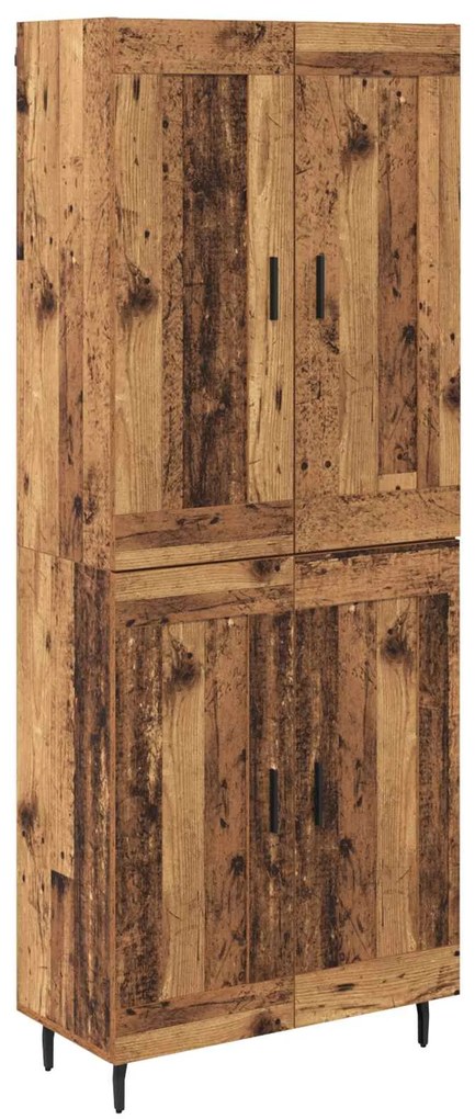 vidaXL Highboard 2 pcs Παλιό Ξύλο Σύνθετο Ξύλο και Γυαλί