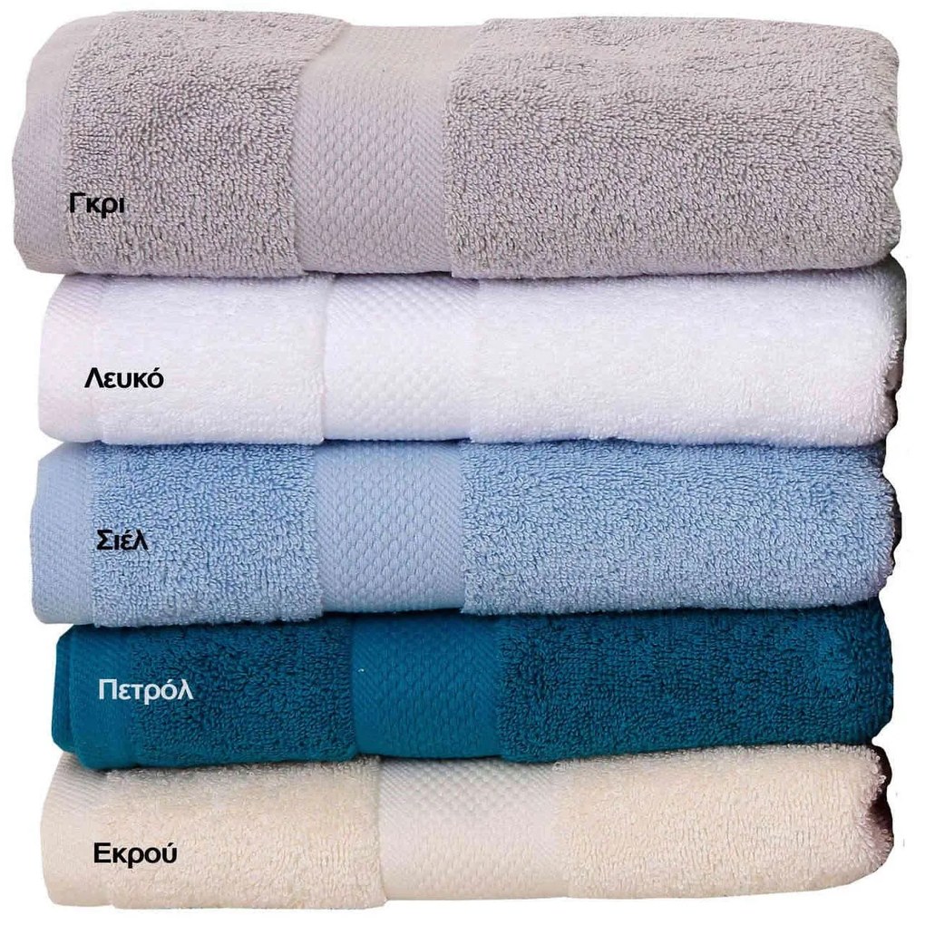 Πετσέτες Πενιέ Σετ 3τμχ Luxor Γκρι Viopros Σετ Πετσέτες 100% Βαμβάκι