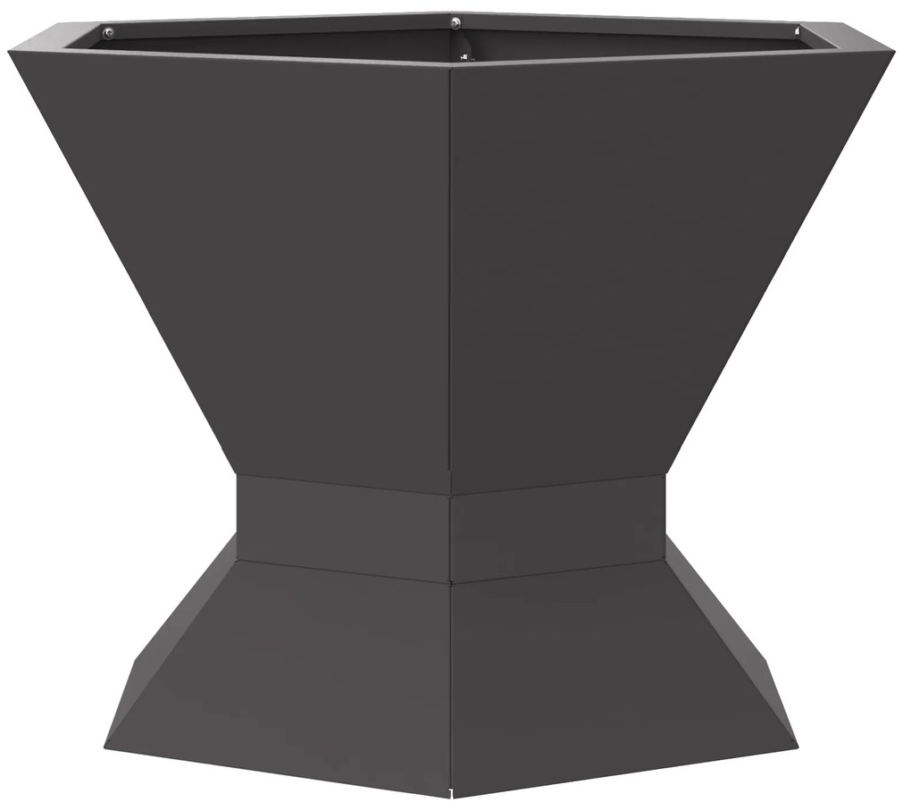 vidaXL Σκηνίδιο Φωτιάς Εξαγώνιο Μαύρο 50x50x40 εκ Ατσάλι