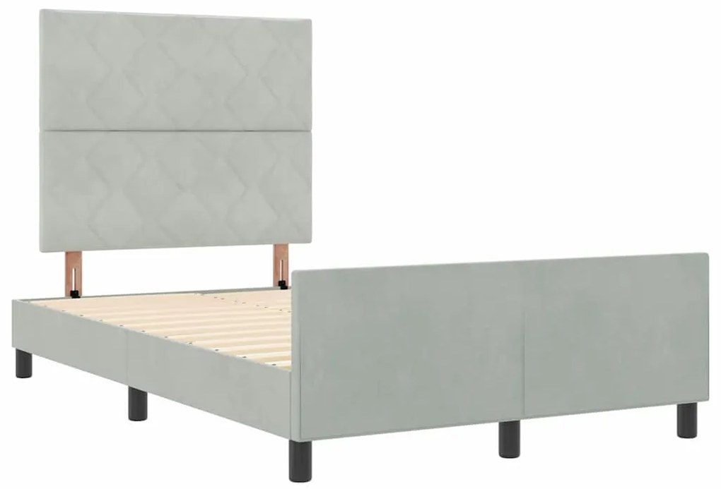 vidaXL Σκελετός Κρεβατιού Ανοιχτό γκρι 120 x 200 cm Βελούδο