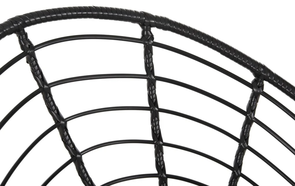 Καρέκλα - Πολυθρόνα ALLEGRA C5458.12 Μεταλλική με Wicker Μαύρο Τύπου Φωλιά 73x78x88Υ εκ. 73x78x88 εκ.