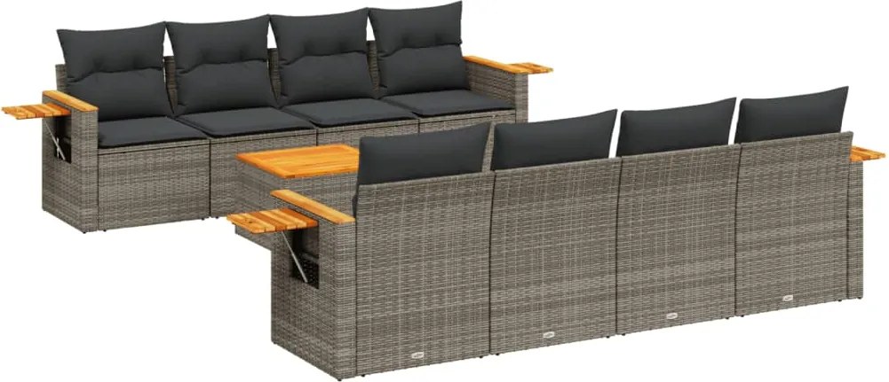 vidaXL Patio Sofa Set 9-θέσια Grey