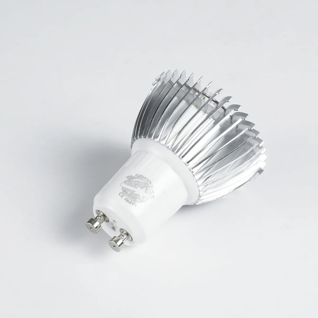 GloboStar 76030 Σποτ LED GU10 MR16 3W 300lm 45° AC 220-240V IP20 Φ5 x Υ5.5cm Ψυχρό Λευκό 6000K - 3 Χρόνια Εγγύηση - 76030