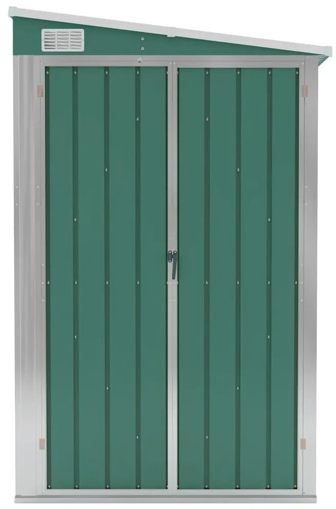vidaXL Αποθήκη Κήπου Επιτοίχια Πράσινη 118x382x178 εκ από Γαλβ. Ατσάλι