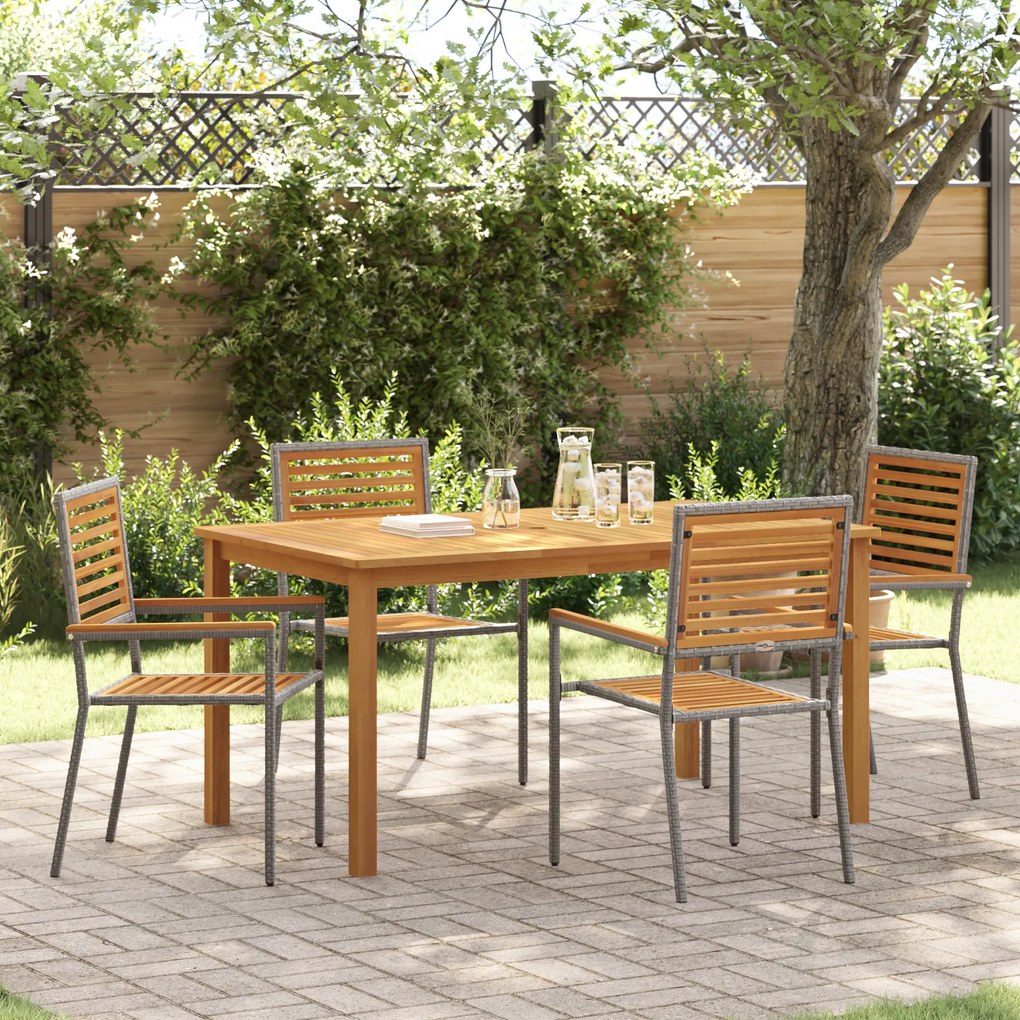 vidaXL Σετ Εξωτερικής Τραπεζαρίας 5 pcs Γκρι 150 x 90 x 74 cm