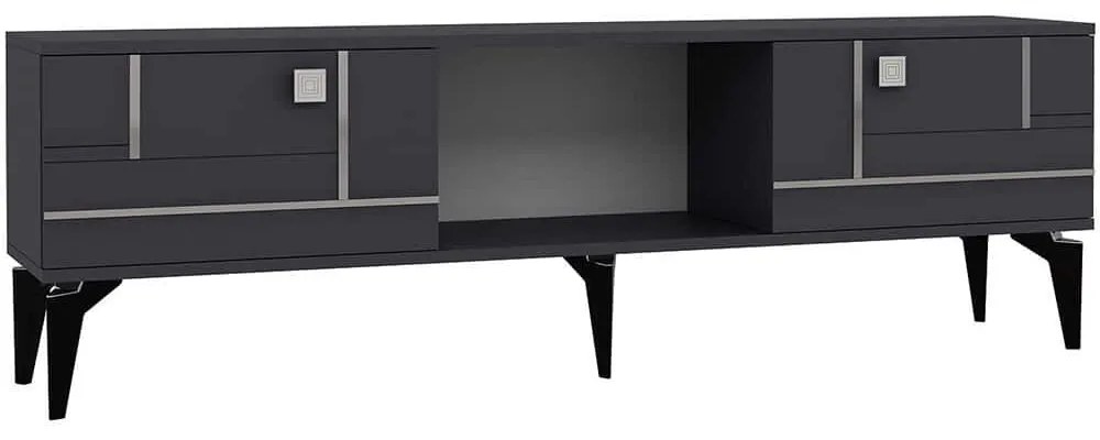 Έπιπλο Τηλεόρασης Madera 475OLV3088 150x29,6x44,6cm Anthracite-Silver