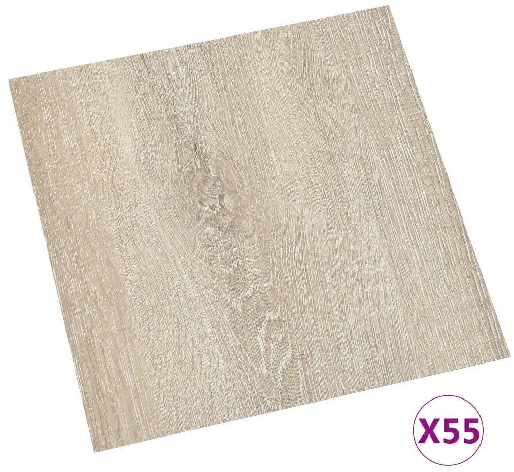 vidaXL Δάπεδο Αυτοκόλλητο Μπεζ 55 τεμ. 5,11 μ² από PVC