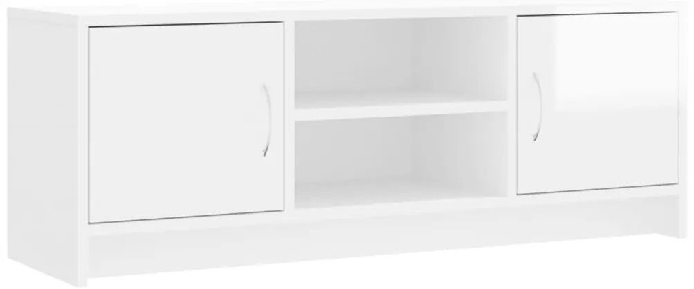 vidaXL Έπιπλο Τηλεόρασης Γυαλ. Λευκό 102x30x37,5 εκ Επεξεργασμένο Ξύλο