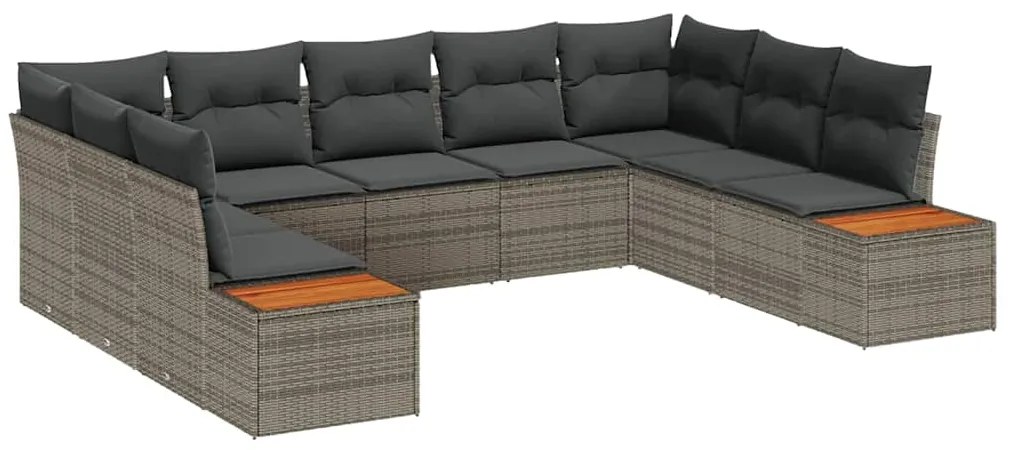 vidaXL Σετ Καναπέ Κήπου με μαξιλάρι με αποθήκευση 5 pcs Γκρι Πολυρατάν