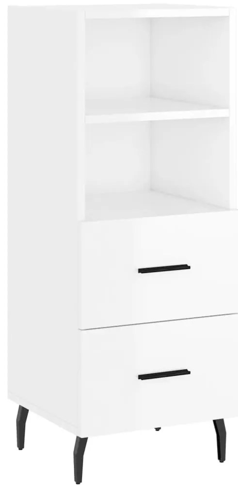 vidaXL Ντουλάπι Γυαλιστερό Λευκό 34,5x34x90 εκ. Επεξεργασμένο Ξύλο