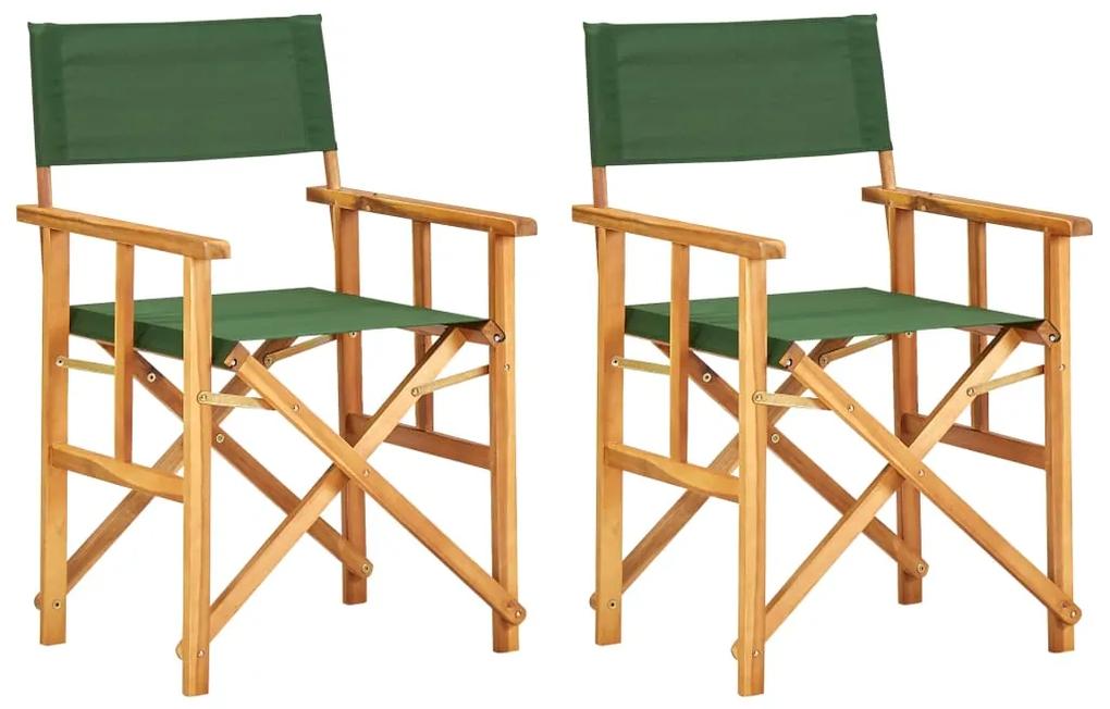 45949 vidaXL Καρέκλες Σκηνοθέτη 2 τεμ. Πράσινες από Μασίφ Ξύλο Ακακίας Πράσινο, 1 Τεμάχιο
