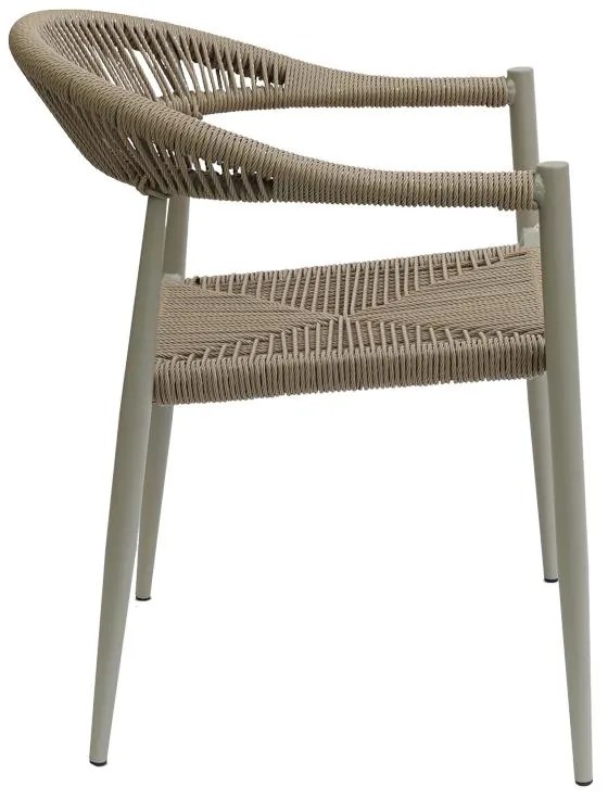 Καρέκλα - Πολυθρόνα Fagen στοιβαζόμενη σαμπανιζέ αλουμίνιο- textilene Φυσικό 56x60x78 εκ. 56x60x78 εκ.