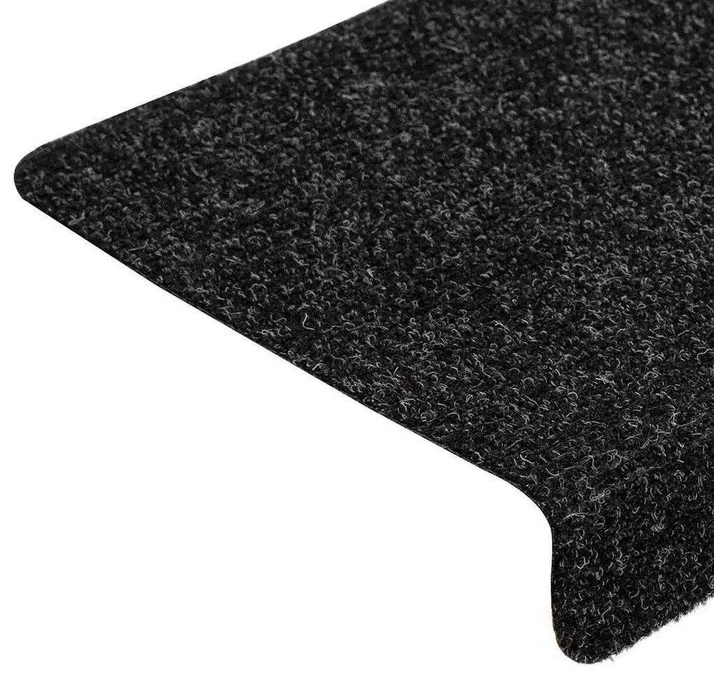 vidaXL Αυτοκόλλητα Πατάκια Σκαλιών 30 τεμ. 65x21x4 εκ. Μαύρα Ορθογώνια Άκρα