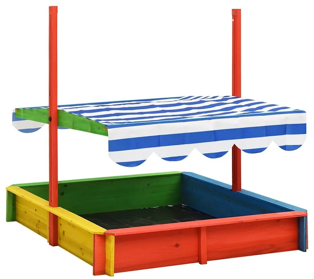 vidaXL Αμμοδόχος Ρυθμιζόμενη Οροφή Σκίασης Πολύχρωμη Ξύλο Ελάτης UV50