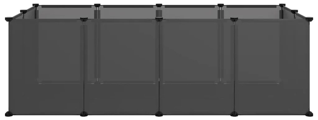 vidaXL Κλουβί Μικρών Ζώων Μαύρο 144x74x46,5 εκ. Πολυπροπυλένιο/Ατσάλι