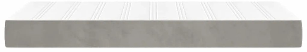 vidaXL Στρώμα με Pocket Springs Ανοιχτό Γκρι 80x220x20 εκ. Βελούδινο