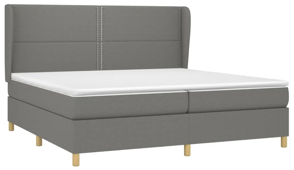 ΚΡΕΒΑΤΙ BOXSPRING ΜΕ ΣΤΡΩΜΑ ΣΚΟΥΡΟ ΓΚΡΙ 200X200 ΕΚ. ΥΦΑΣΜΑΤΙΝΟ 3128470