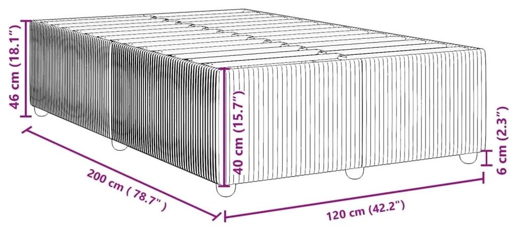 Σκελετός Κρεβατιού Χωρίς Στρώμα Μαύρο 120x200 εκ. Βελούδινο - Μαύρο