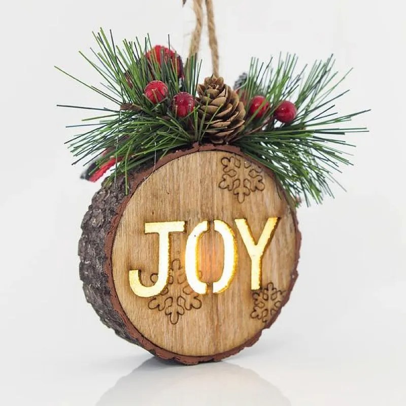 Magic Christmas Ξύλινο Κρεμαστό Φωτιζόμενο Στολίδι 8.5*3*11cm Μπαταρίας 600-40920