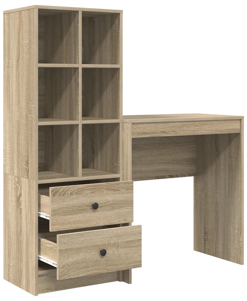 vidaXL Γραφείο με Αποθήκευση Sonoma Oak Επεξεργασμένο Ξύλο