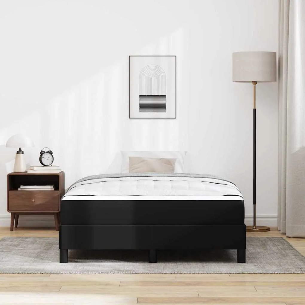 vidaXL Κρεβάτι με στρώμα Μαύρο 120 x 200 cm Τεχνητό δέρμα