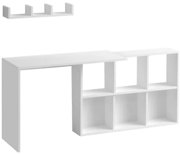 Γραφείο εργασίας Blake Megapap χρώμα λευκό 145x45x74εκ.