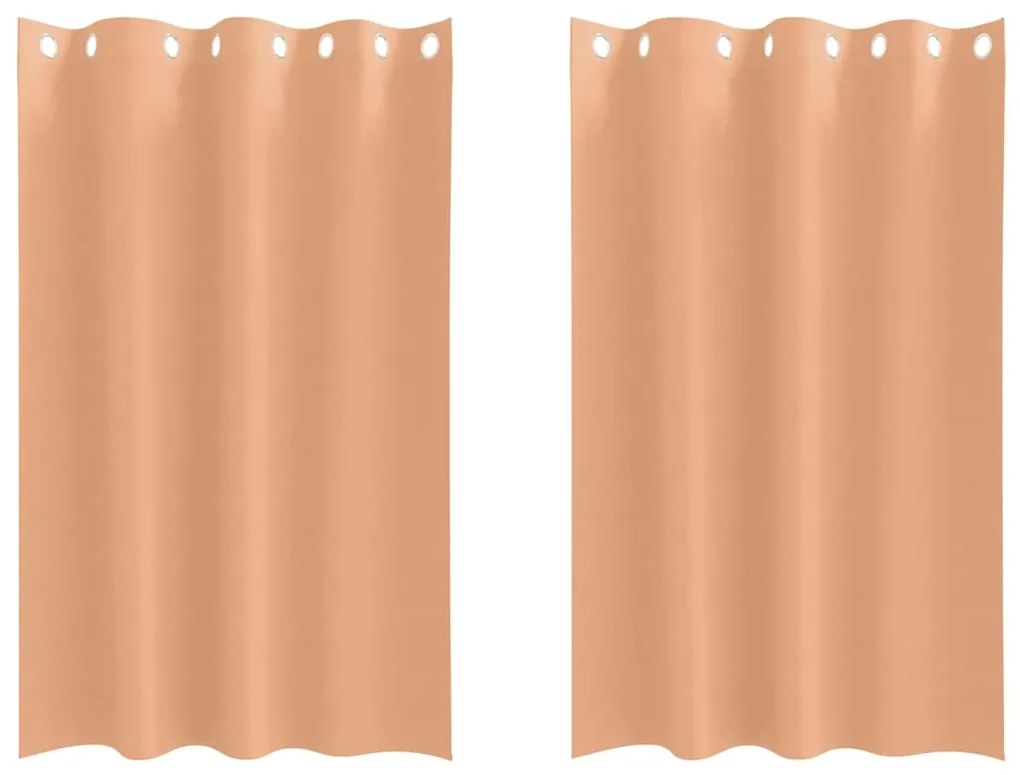 vidaXL Κουρτίνες με κουρτίνες 2 pcs Ανοιχτό καφέ Πολυεστέρας
