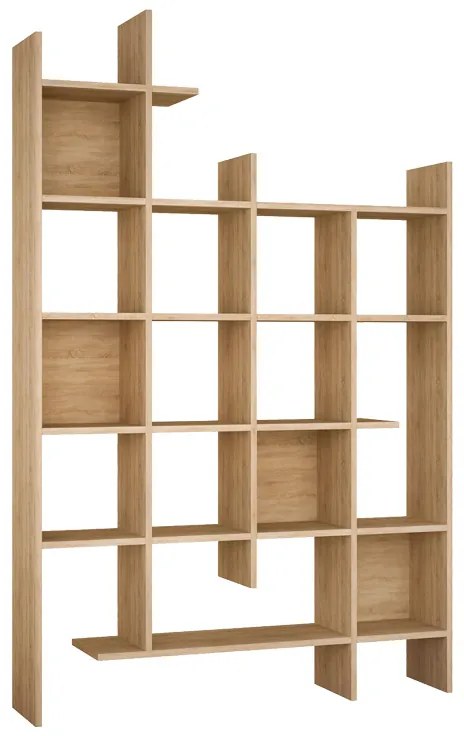 Βιβλιοθήκη Manco σε oak απόχρωση 122x25.5x188εκ Υλικό: CLIPBOARD WITH MELAMINE 119-001253